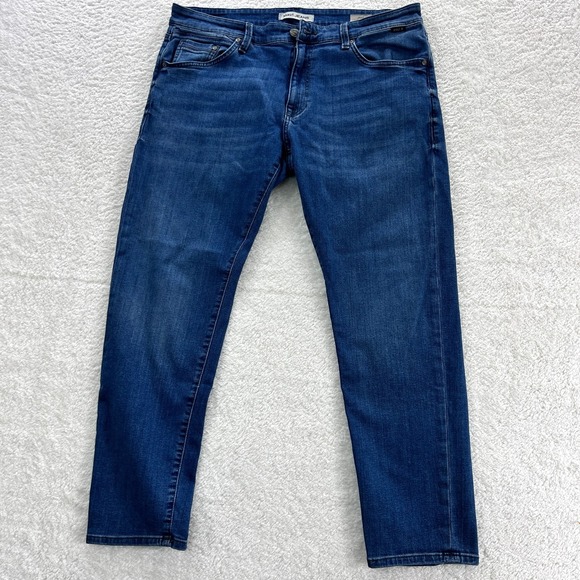 Mavi Jeans Pants Men's 36X28  Blue Stretch Denim Jake Slim Leg - INSEAM ALTERED - Picture 2 of 11